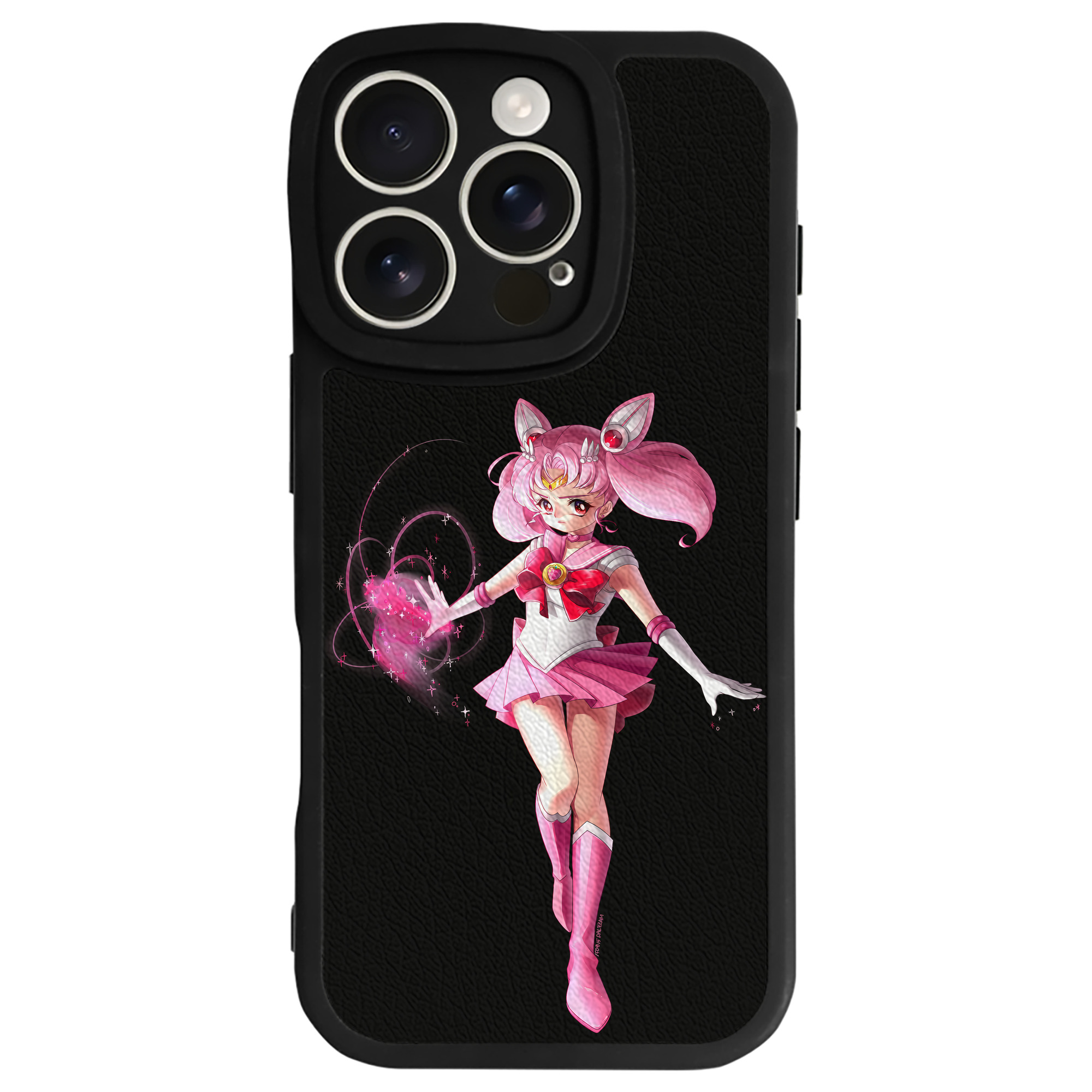 （画像用） 美少女戦士セーラームーン ちびうさ Sailor Moon Chibiusa Tsukino Usagi Small Lady Serenity 【iPhone 16シリーズ対応】シリコンスマホケース（レザー調） 材質：シリコン
